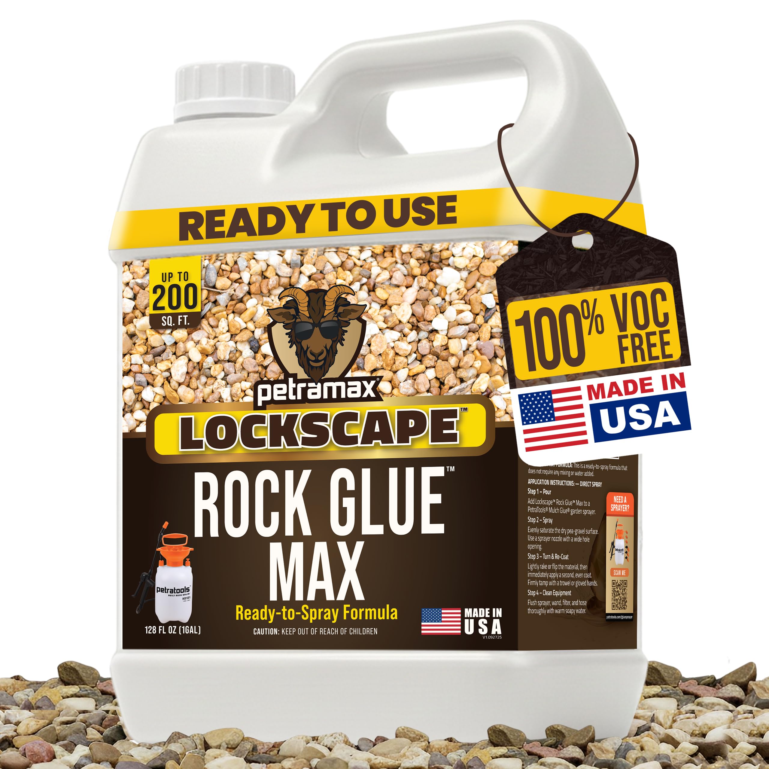 PetraMax Lockscape Ready to Use Rock Glue for Landscaping 1 Gallon USA-Made | Re