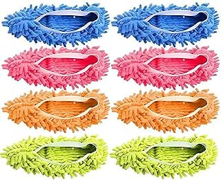 Mop Socks, Mop Slippers Shoes, Microfiber Slippers, Washable Microfiber Mop, Reusable, Washable, Dry Floors for Home, Office, Bathroom, Kitchen