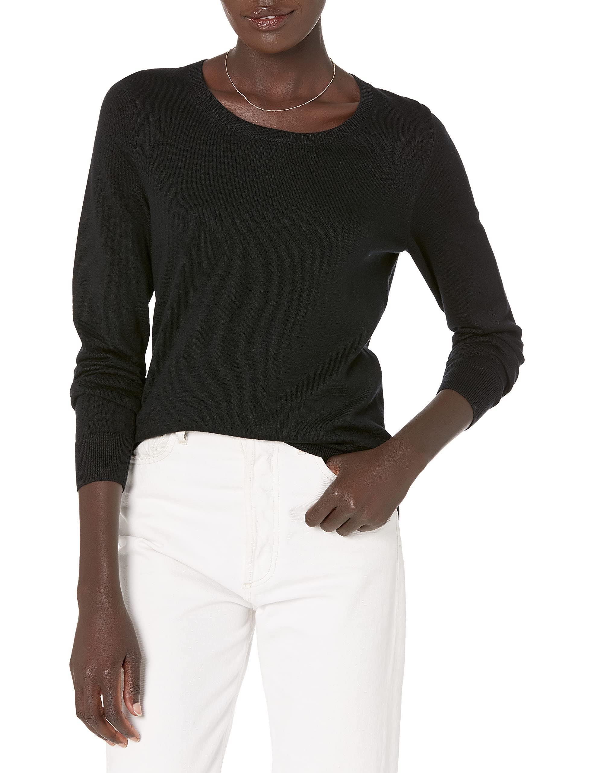 Amazon Essentials Women's Long-Sleeve Lightweight Crewneck Sweater, Flattering (