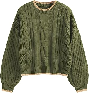 ZAFULレディースセーターケーブルニット長袖ニット秋服
