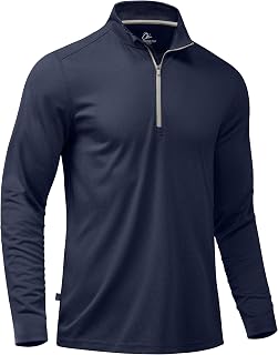 Obla Golf Quarter Zip Pullover for Men Stand Collar Sweatshirt Lightweight Sun Protection Long Sleeve Golf Shirt for Men