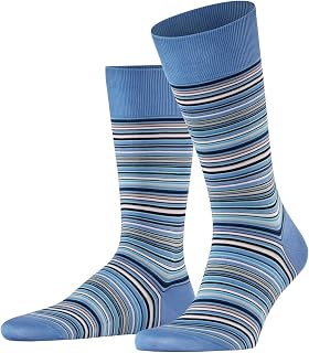 FALKE Men's Microblock Breathable Socks Cotton Scotland Thread Fine Reinforced Extra Soft Flat Toe Stitching Novelty Pattern Stylish for Everyday Life and Work 1 Pair