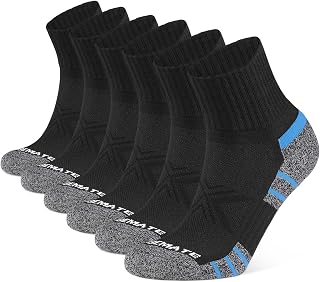 CLOSEMATE Men's Sports Socks Ankle Padded 6 Pairs