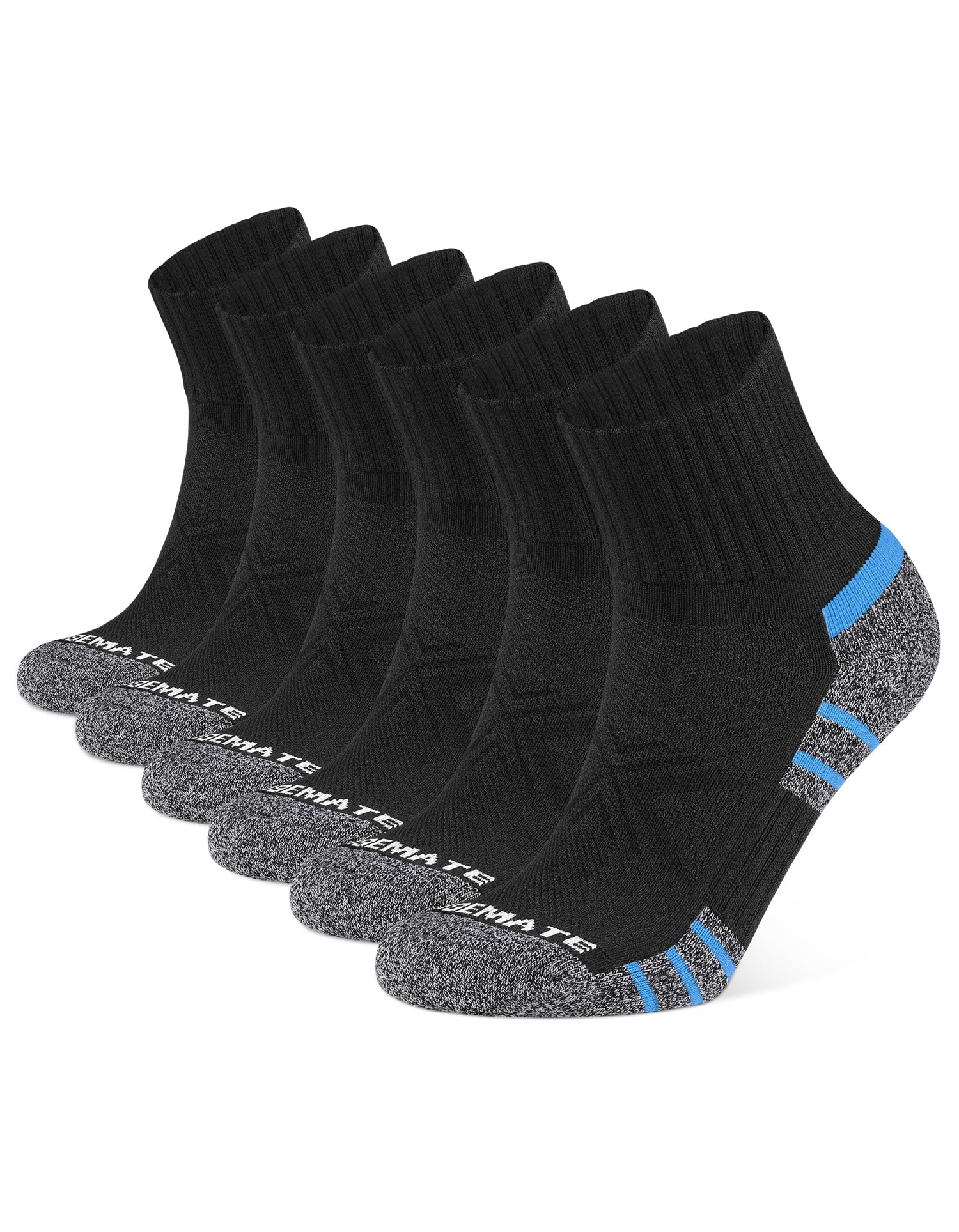 CLOSEMATE Men's Sports Socks Ankle Padded 6 Pairs