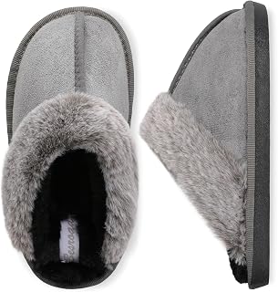JIASUQI Kids Slippers Boys Girls Warm Fuzzy House Slippers Soft Memory Foam House Shoes Indoor Outdoor Plush Bedroom Slippers Slides
