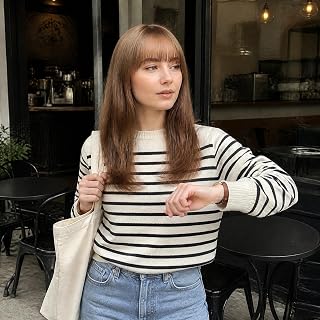 Bangs Clips, Hair Clips French Bangs Clip On Hairpieces for Women Fringed Temples Natural Curve Thick Hair Extensions Clip-in Curtain Wig Light Brown