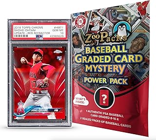 Shohei Ohtani PSA Graded Card Mystery Power Pack - 1 PSA Graded Ohtani Card and 2 Packs of Cards Per Pack - Amazon Exclusive