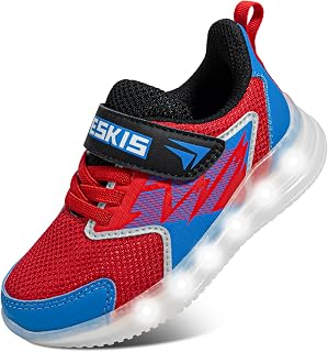 YESKIS Toddler Boys Girls Light Up Shoes LED Flashing Tennis Sneakers