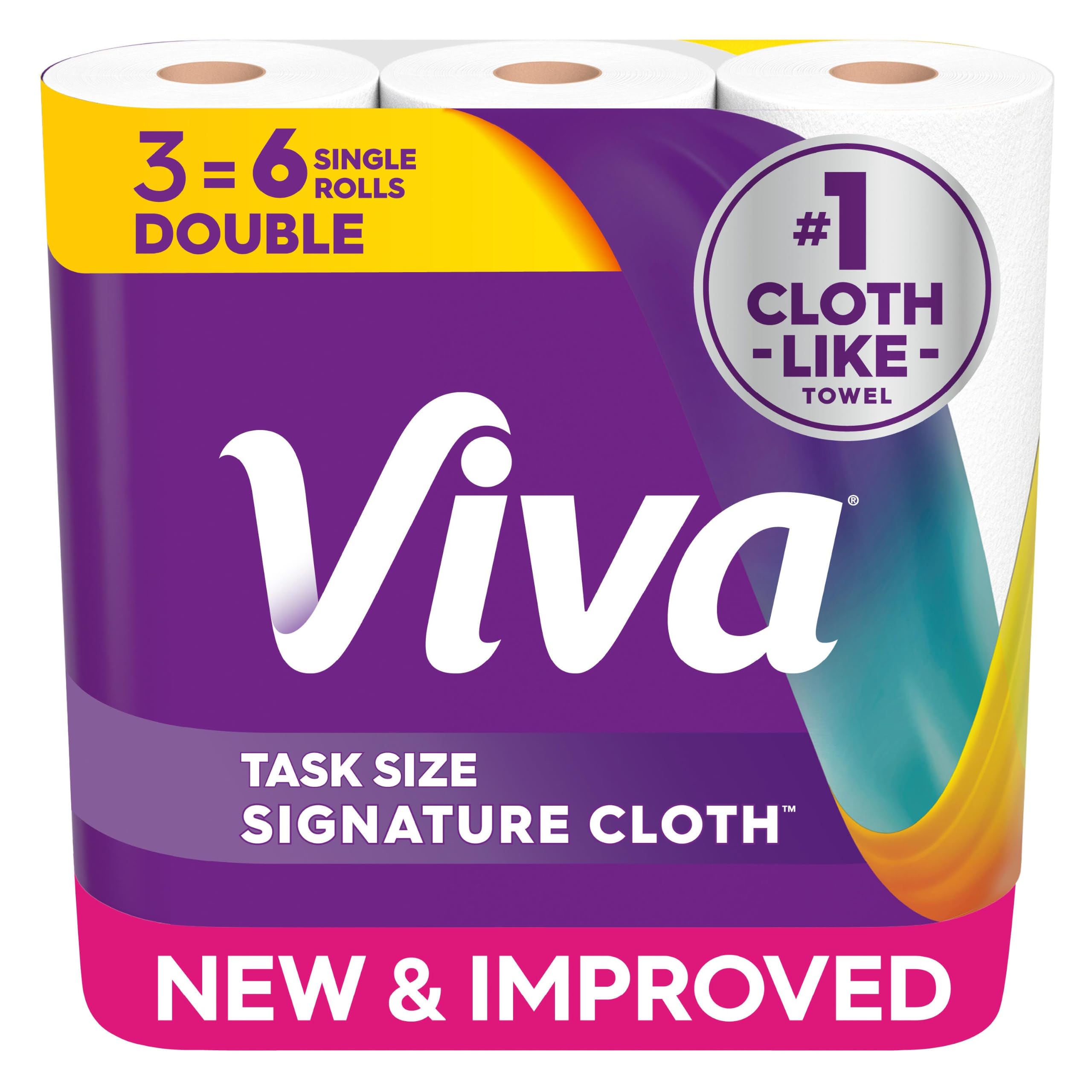 Viva Signature Cloth Paper Towels, 3 Double Rolls, 86 Sheets per Roll