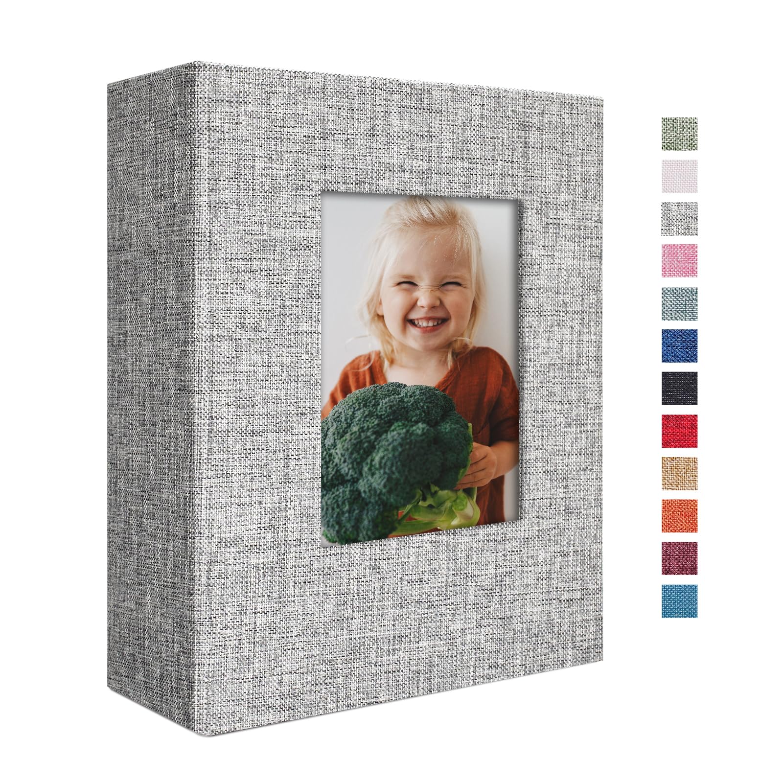 Vienrose Photo Album 4x6 100 Pages Photos Linen Cover Picture Book with Front Wi