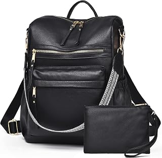 Dora & Liz Women Backpack Purse Leather Backpack Purse for Women Travel Fashion Backpack Designer Women Shoulder Bags, Vintage Black, M