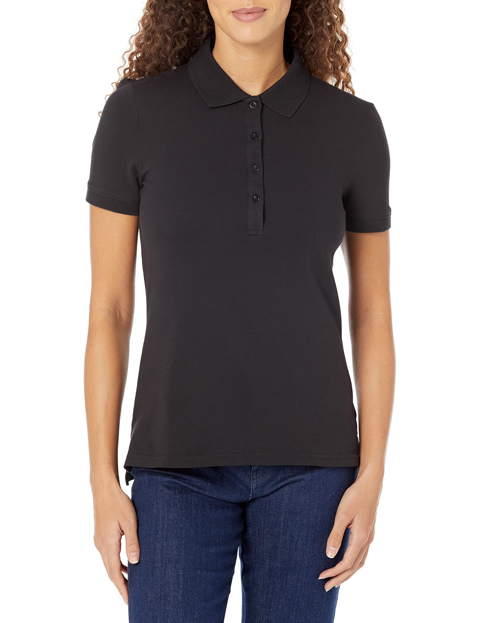 Amazon Essentials Women's Short-Sleeve Collared Polo Shirt (Available in Plus Si