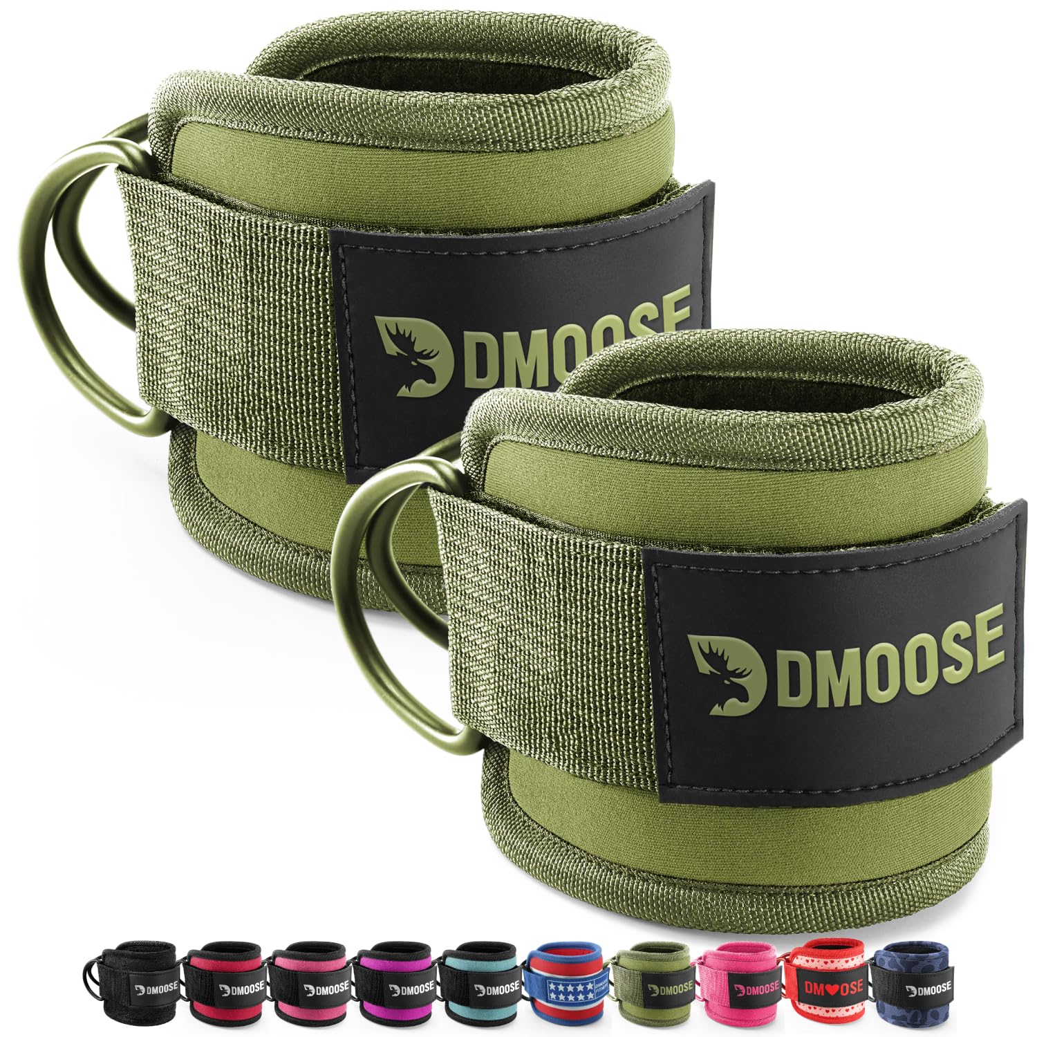 DMoose Ankle Strap for Cable Machine - One Size Fit with Premium Padding, Workou