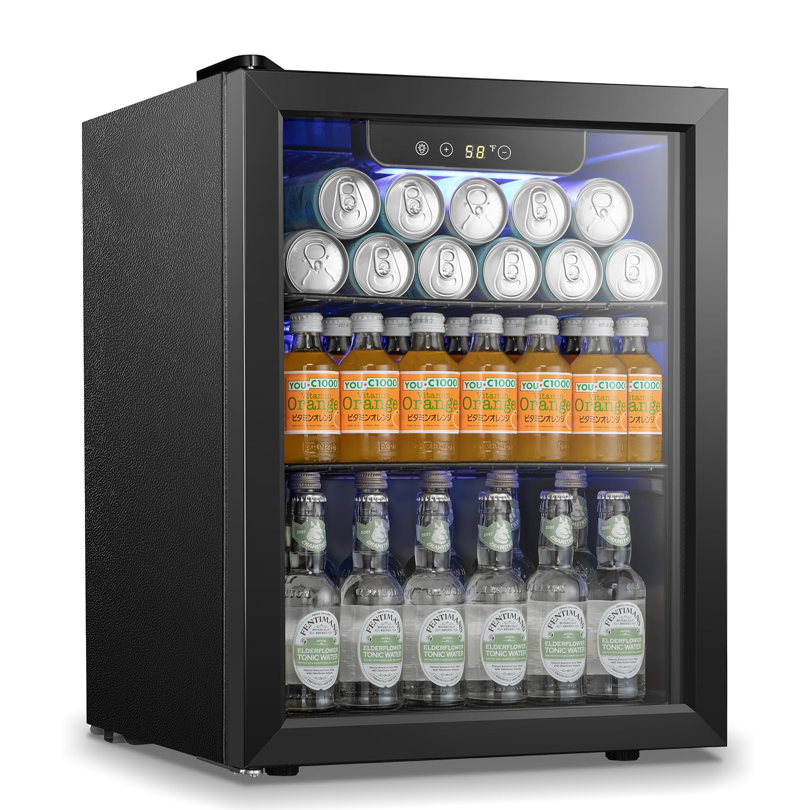 Antarctic Star Beverage Refrigerator Cooler 68 Can, Mini Fridge with Glass Door 