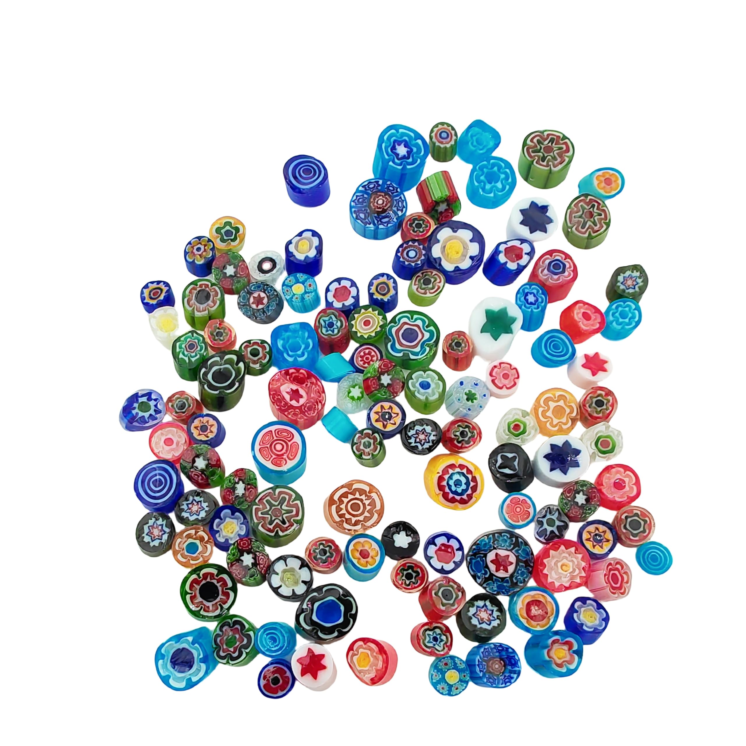 50g（1.76oz）COE90 Millefiori Glass, 110PCS Fusible Glass for Microwave Kiln for D