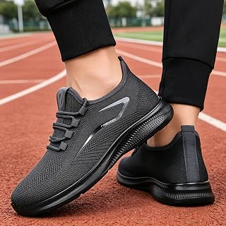 Mens Casual Sneakers Breathable Fabric Upper Lightweight MD Sole Lace Up Modern All Season Shoes, grey, 40 EU