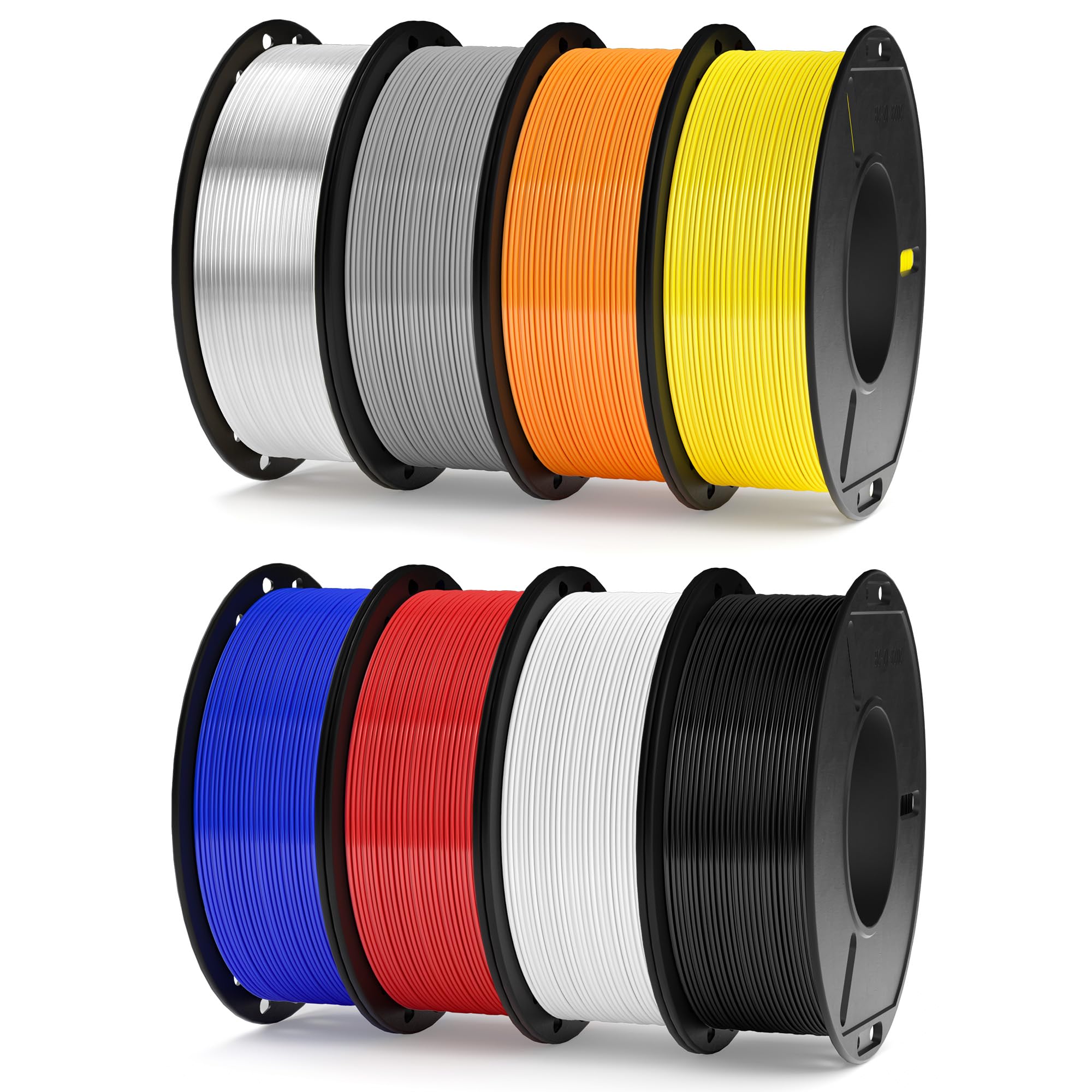 ELEGOO Rapid PETG 3D Printer Filament Bundle 1.75mm 8 Colors 8x250g | Black/Whit