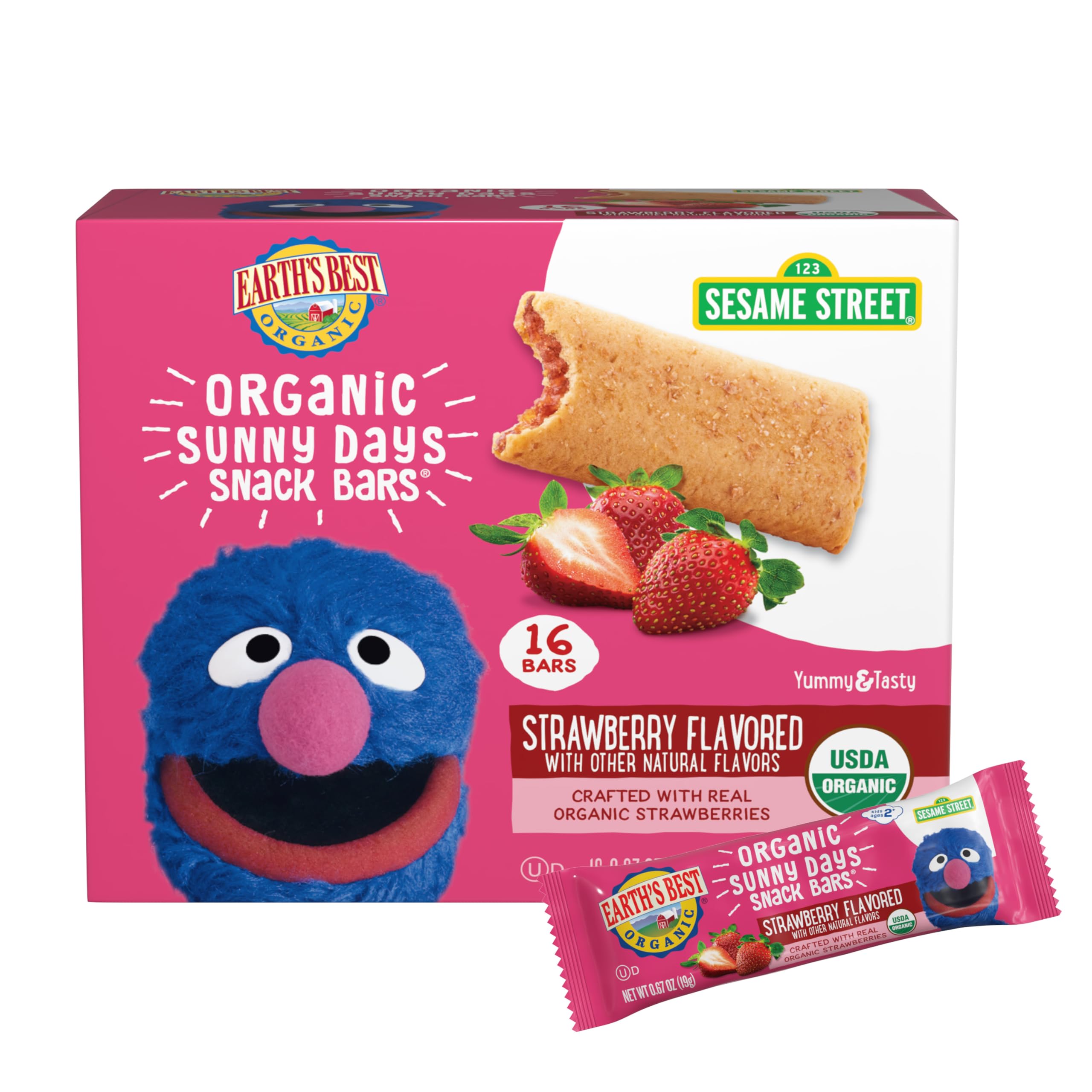 Earth's Best Organic Kids Snacks, Sesame Street Toddler Snacks, Organic Sunny Da