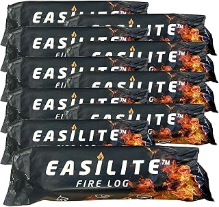 Instant Light Easilite Fire Logs - Pack of 10 Easy Lighting Wood FireLogs. Burns Approx. up to 2 Hours. Perfect for Open Fires, Fire Pits, Wood Stoves and Chimineas