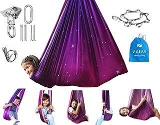 Sensory Swing for Kids Indoor Outdoor - (Hardware Included) 360° Rotating Dual Layer Therapy Hug Swing Calming Yoga Swing for Children with Autism, ADHD, Sensory Processing Disorder and Autism