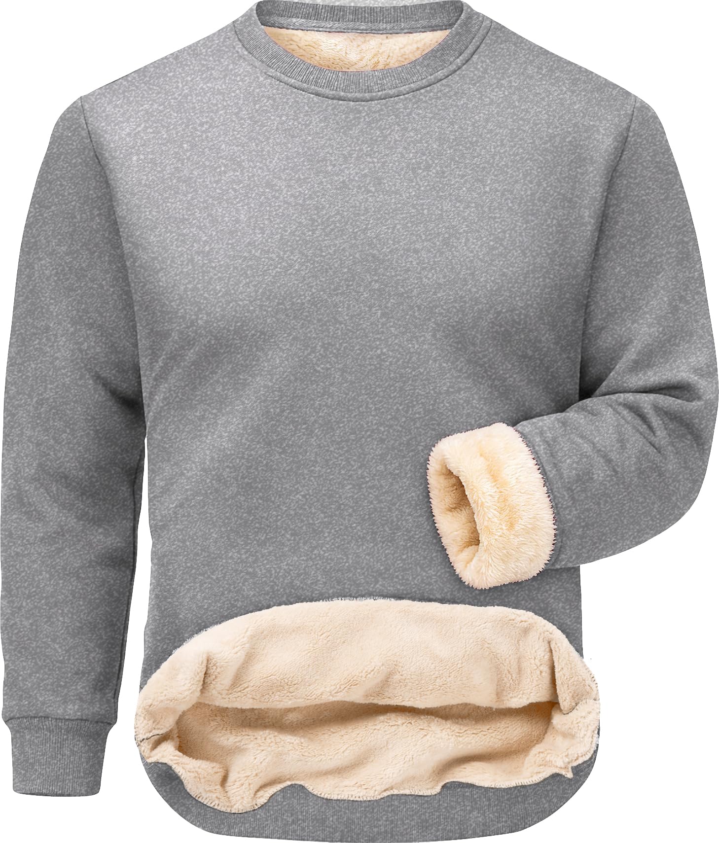 Tansozer Men's Warm Sweatshirts Winter Jumper Thermal Fleece Lined Pullover Sher