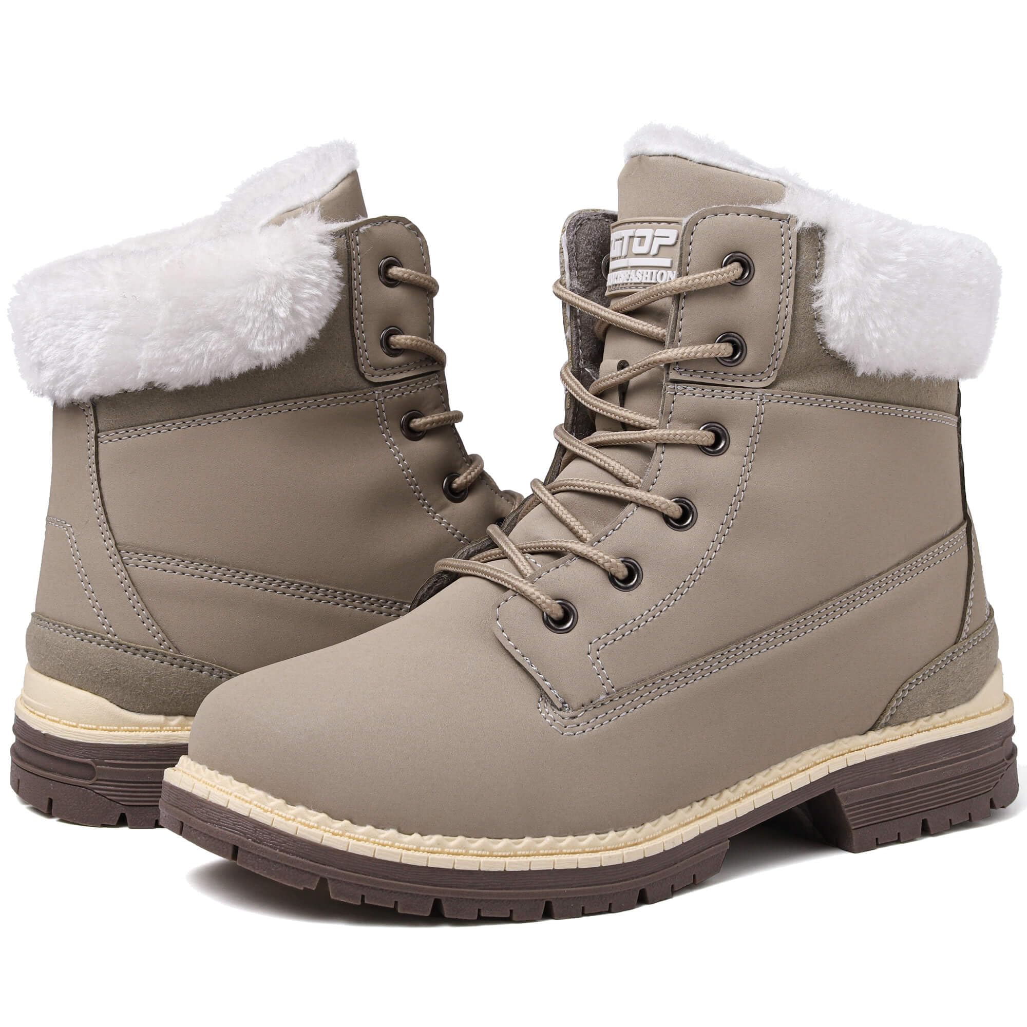 ziitop Womens Snow Boots Waterproof Winter Boots Fur Lined Warm Hiking Boots Lad
