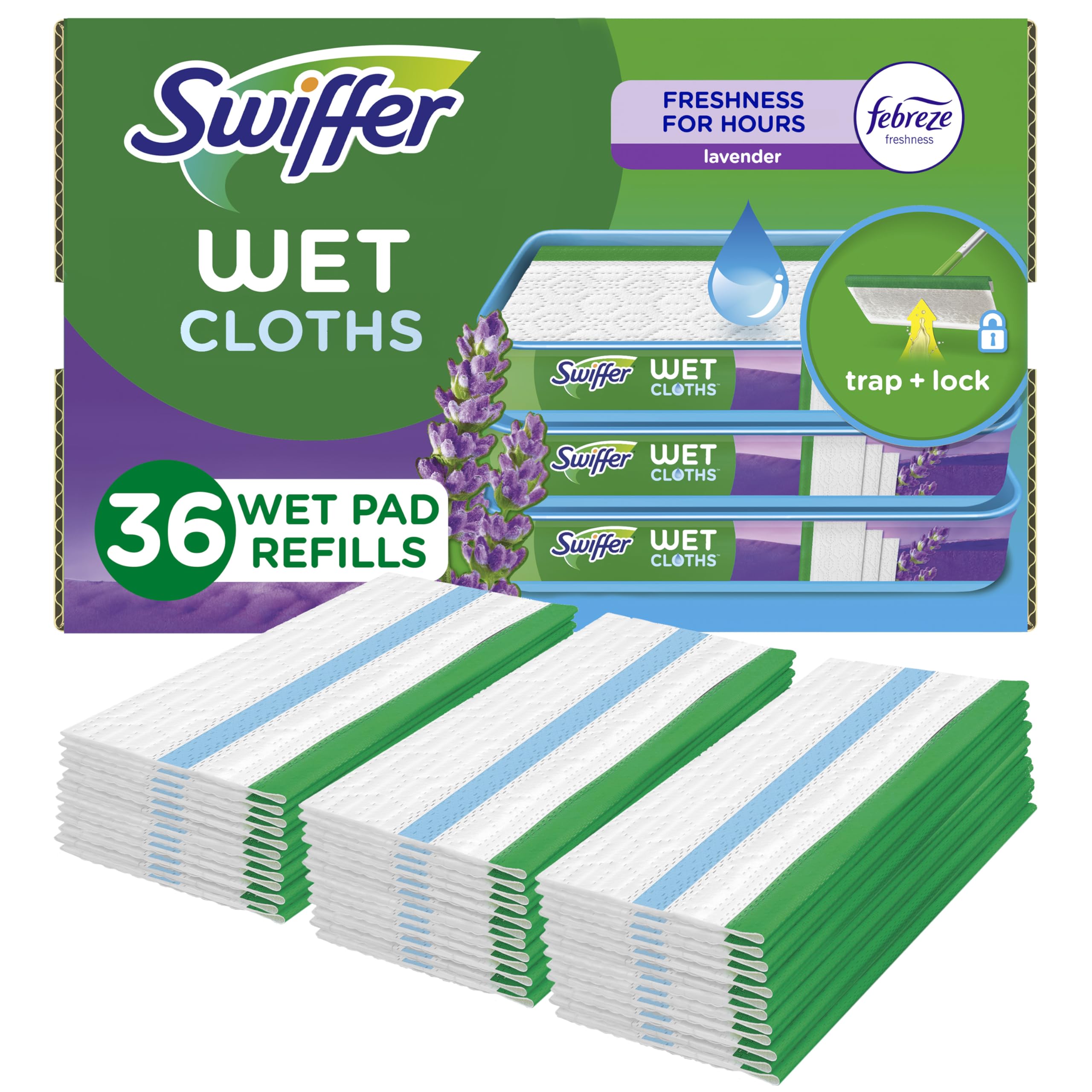 Swiffer Sweeper Wet Mopping Cloth Multi Surface Refills, Mops for Floor Cleaning