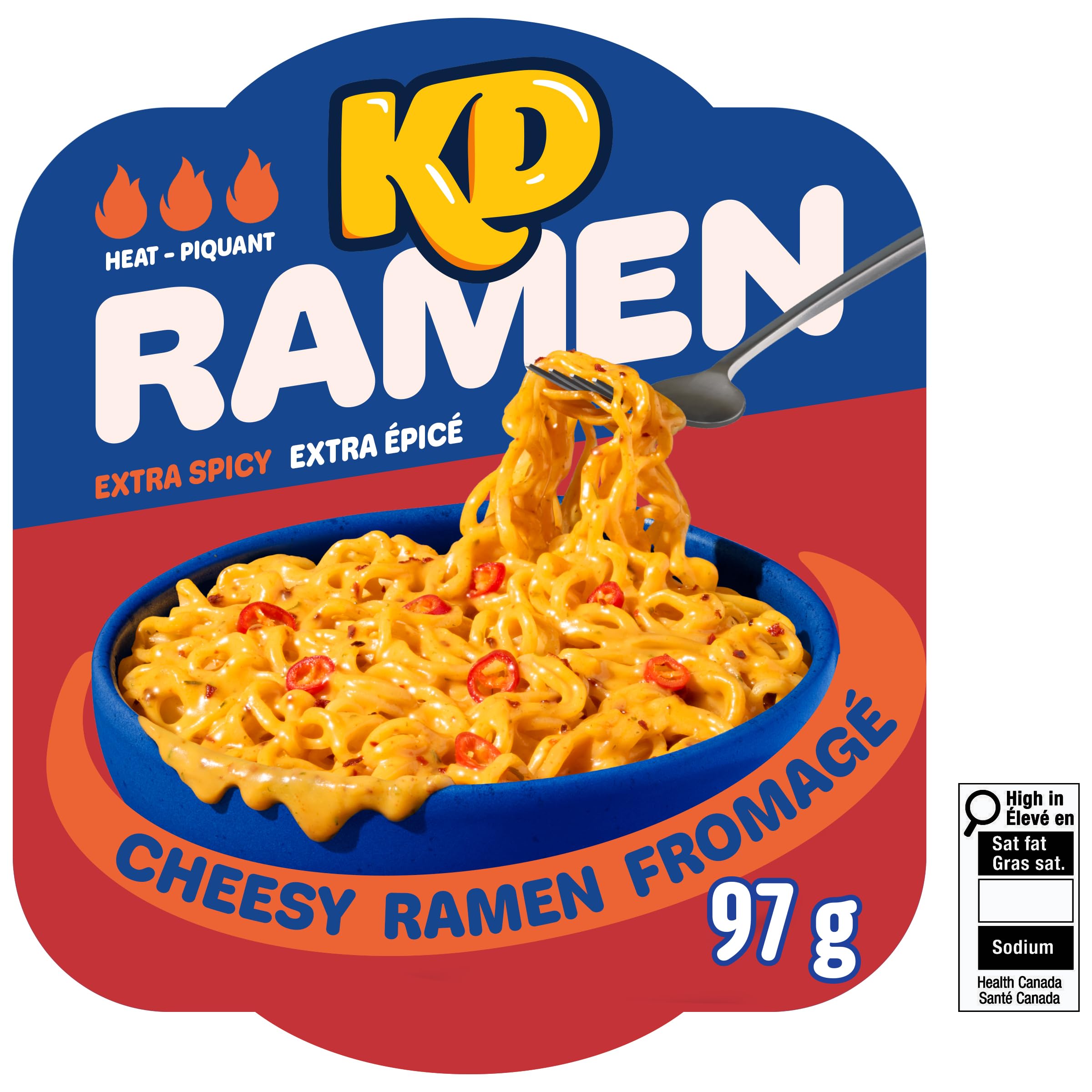 Kraft Dinner Extra Spicy Cheesy Ramen, 97 g Bowl