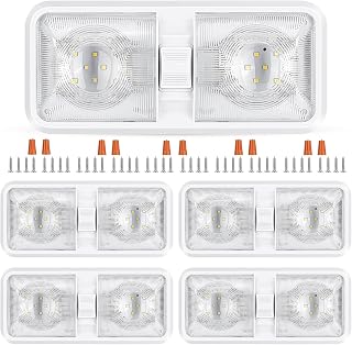 RV LED Lights Interior 12v 600LM, Camper Lights 8W, Ceiling Dome Light with Switch for RV Camper Trailer Boat Car (Natural White 4000-4500K, 5 Pack)