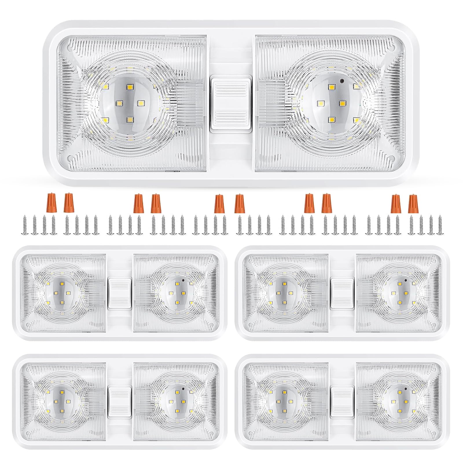 RV LED Lights Interior 12v 600LM, Camper Lights 8W, Ceiling Dome Light with Swit