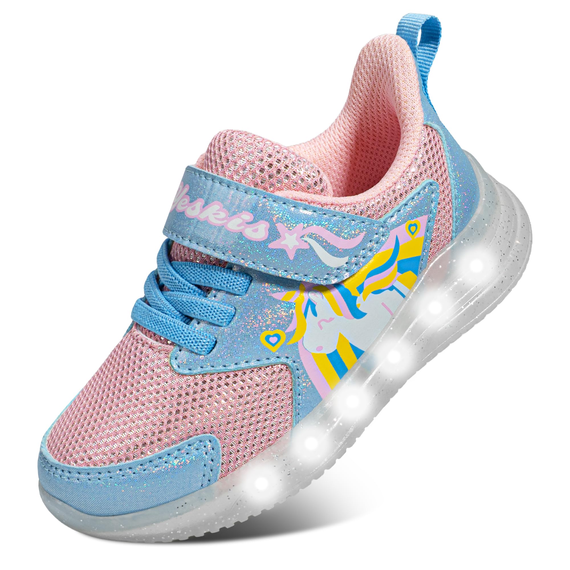 YESKIS Toddler Boys Girls Light Up Shoes LED Flashing Tennis Sneakers