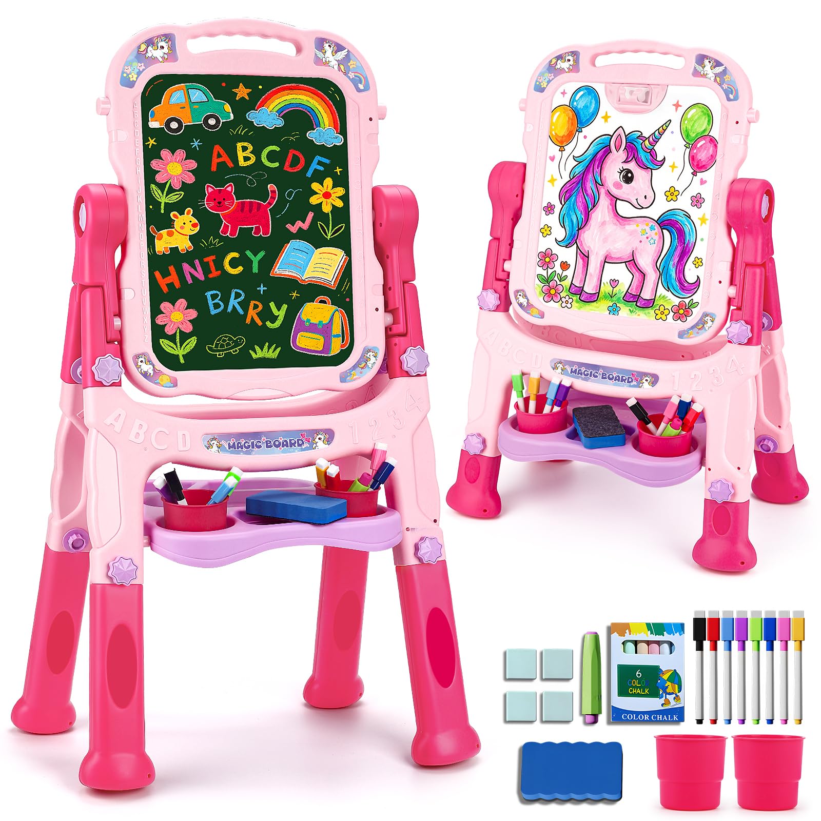 Art Easel for Kids Age 3-4 Magnetic Double-Sided Drawing Board Gifts | Chalkboar
