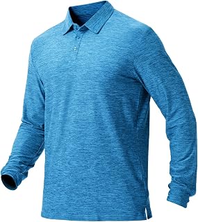 NAVISKIN Men's Quick Dry Golf Polo Shirt UPF 50 Long Sleeve Short Sleeve Moisture Wicking Polo Shirt