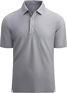 Alex Vando Mens Bubble Jacquard Polo Shirt Super Stretch Short Sleeve Polo Shirts for Men
