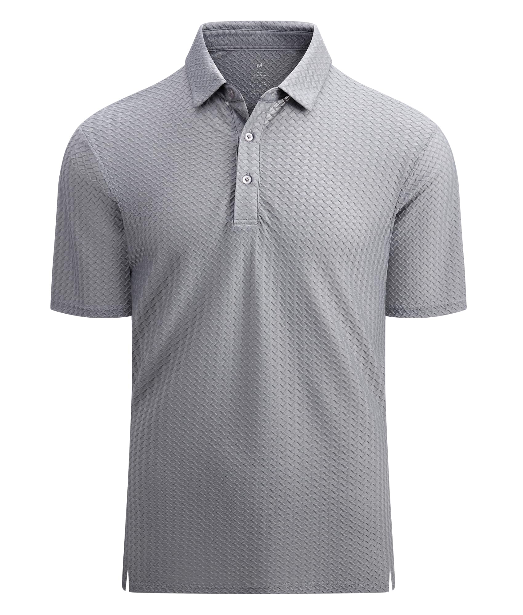 Alex Vando Mens Bubble Jacquard Polo Shirt Super Stretch Short Sleeve Polo Shirt