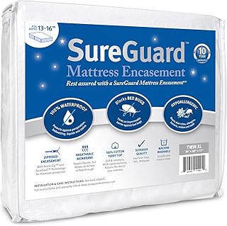 SureGuard Twin XL (13-16" Deep) Zippered Mattress Protector Encasement