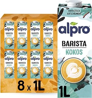 Alpro Barista Coconut Drink with Soy - 8 x 1 L - Protein Source - Vegan - Low Fat