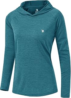 donhobo Women's Long Sleeve Sports Running Hoodie Tops Shirts with Thumb Hole,UPF 50+ Sun Protect Breathable Quick-Dry Fitness T-Shirt Tops for Workout Gym Training Yoga Pilates