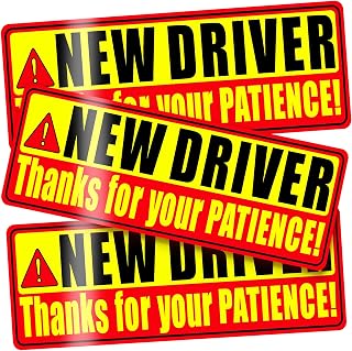 PSLER 3 Pack Student Driver Magnet for Car - Reflective New Driver Sign | 9.4 Inch Magnetic Car Sign with Reflective Design, Reusable New Driver Warning Decal for Teen Drivers and Learning Vehicles