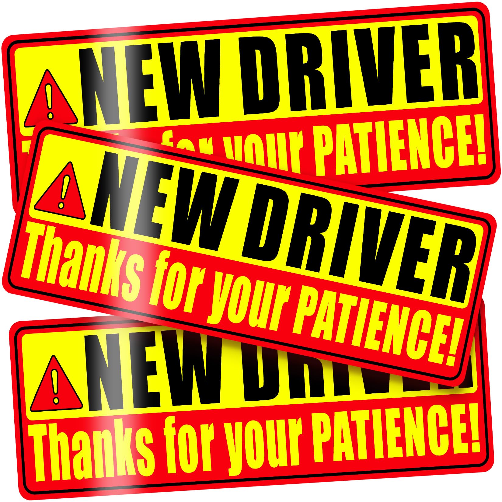 PSLER 3 Pack Student Driver Magnet for Car - Reflective New Driver Sign | 9.4 In
