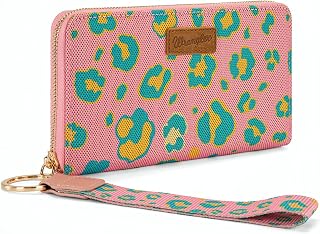 X Wrangler リストレット ウエスタンウォレット ボーホー アステカ クレジットカードホルダー 女性用, プリント-ピンク, 1 x 8.3 x 4.75 inches