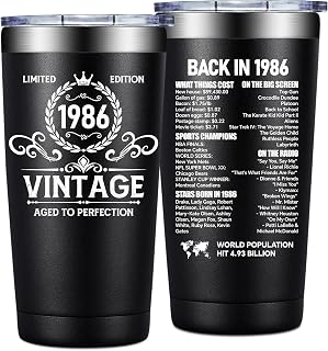 40th Birthday Gifts Men - 1986 Vintage 40th Birthday Decorations for Men - Turning 40 Year Old Gifts for Him - Back in 1986 Tumbler 20 oz