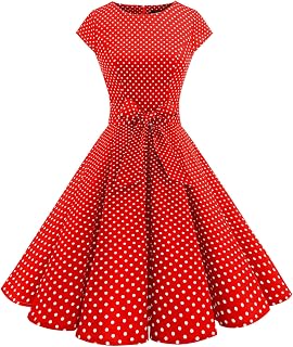 Dressystar Women's Vintage 1950s A Line Cap Sleeve Cocktail Party Dress
