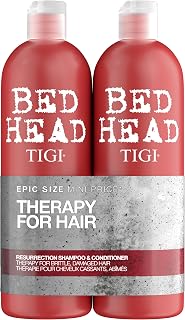 Bed Head by TIGI Resurrection Shampoo & Conditioner, Set 2x 750ml | For Dry Damaged Hair, Deep Moisture Repair with Colour Protect for Strength & Shine