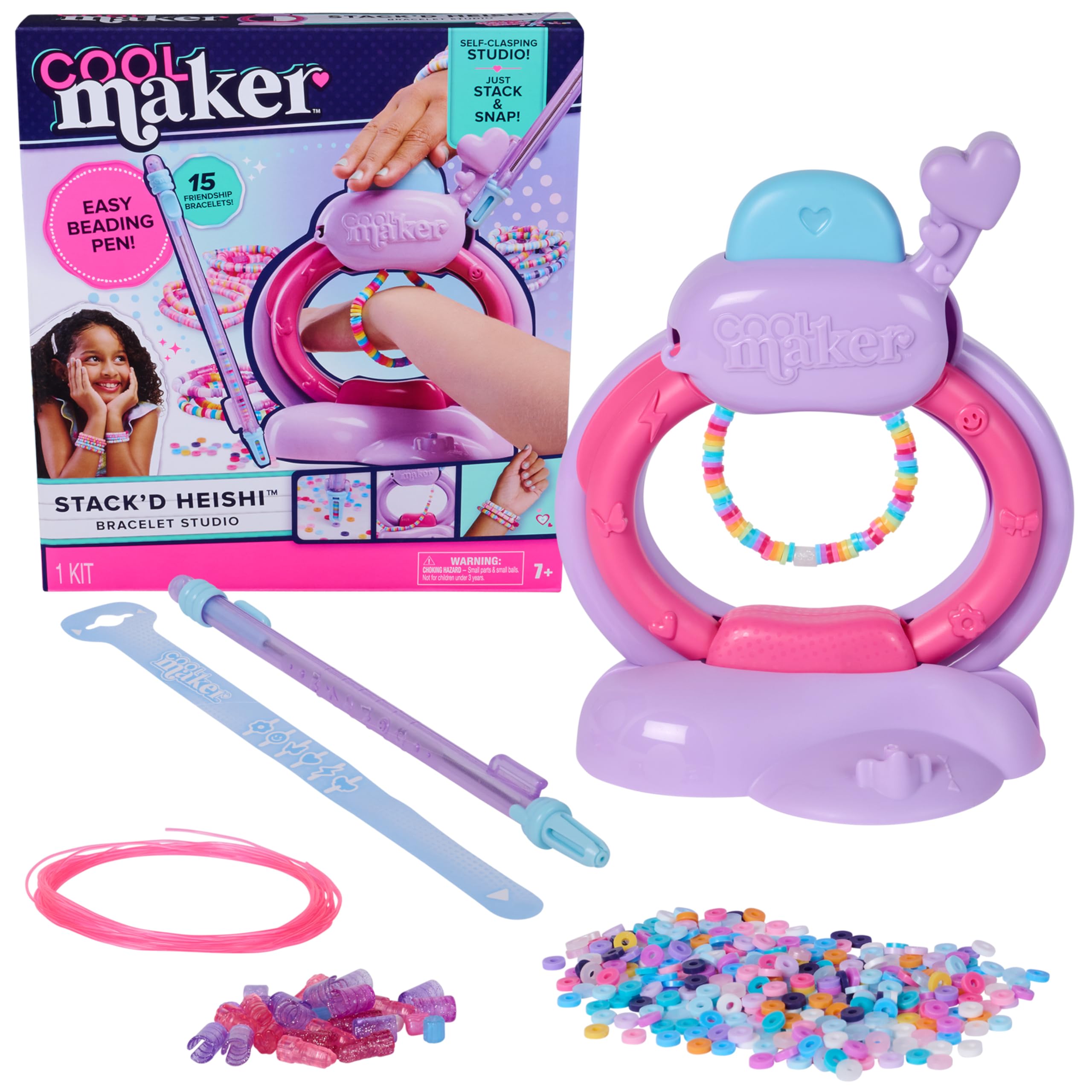 Cool Maker Stack'd Heishi Studio Bracelet Making Kit, Ages 7+ | Stack, String & 