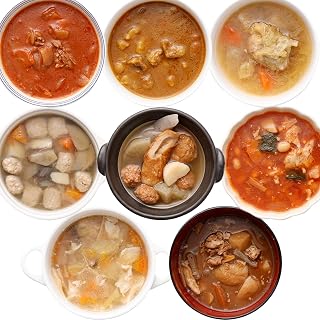 Uchinoya [Soup Side Dishes] 8-type set, 1 each, total 8 pieces, room temperature storage, retort soup, Japanese-style soup, Western-style soup, curry, hayashi, assorted set, microwave compatible