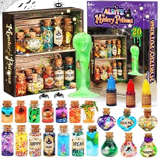 Alritz Witch Mystery Potion Kits for Kids Ages 6+ | Bubbling, 2 Natural Crystals, Magic, Witches, Wizards, Monsters, Fantasy, Crafts, For Halloween