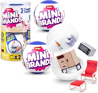 Mini Brands Home Capsule (2 Pack) by ZURU, Collectible Minis, Blind Packaging, Home Themed Collectibles