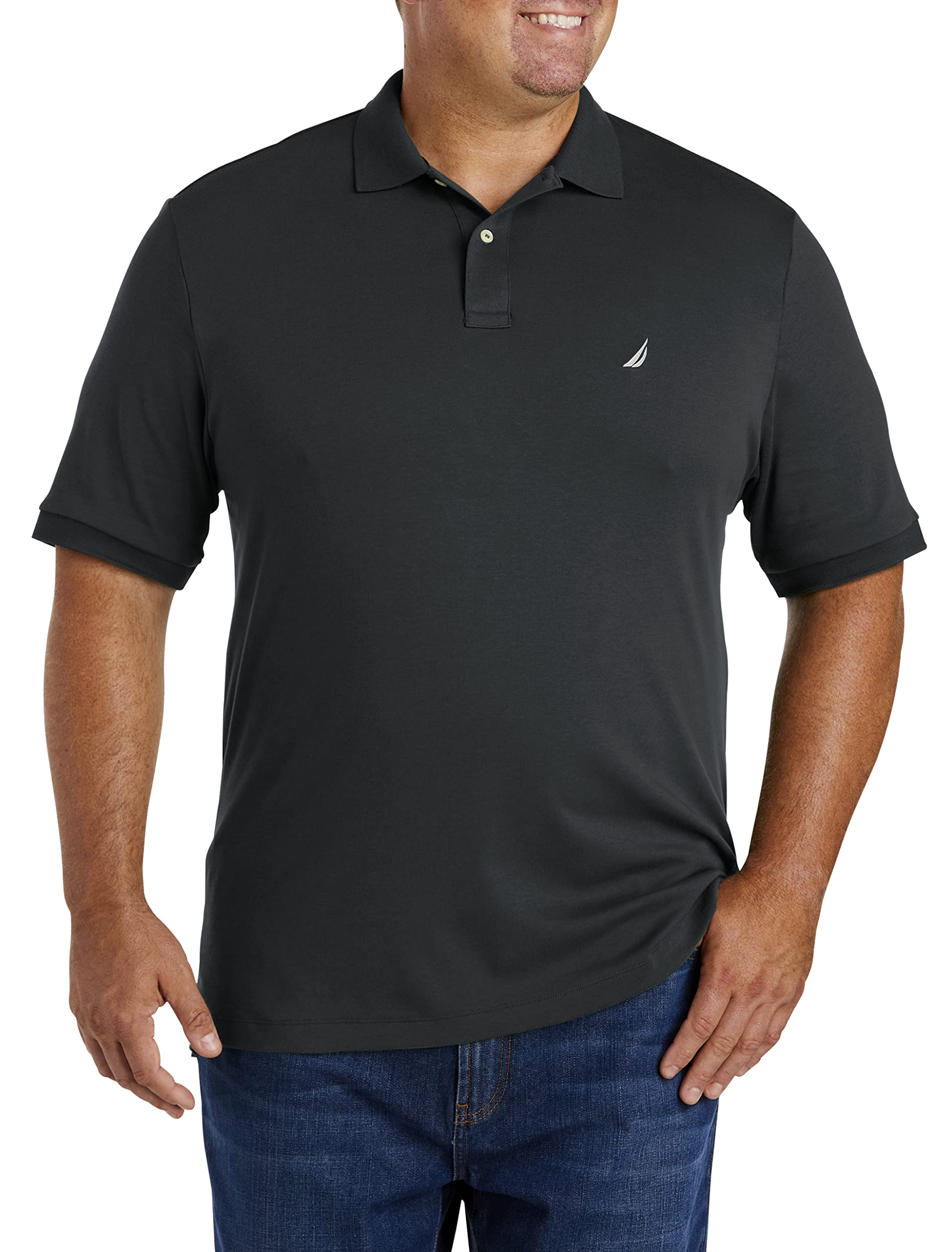 Nautica Mens Classic Fit Short Sleeve Solid Soft Cotton Polo Shirt