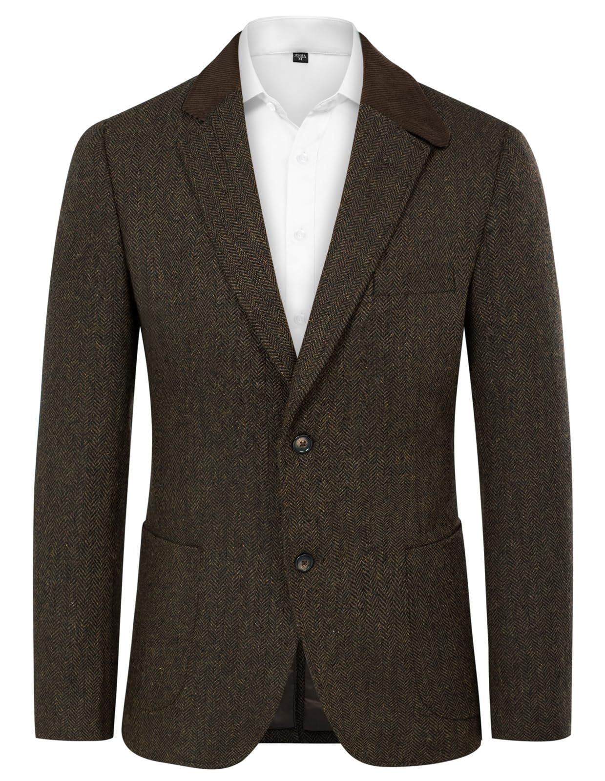 PJ PAUL JONES Mens Herringbone Blazer Vintage Tweed Wool Blend Sport Coat Jacket